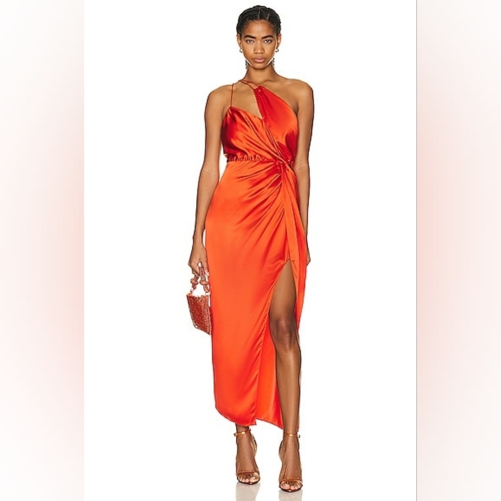 The Sei Strappy Knot Dress In Poppy Size 8 Silk NWT Retail $989